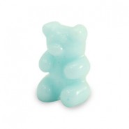 Resin gummy bear kraal 17mm Light turquoise blue